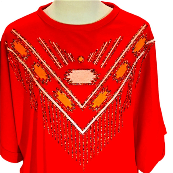 RARE FIND! Vintage 80s Moon Craft Southwest Ethnic Skirt & Beaded Top One Size - Picture 2 of 12